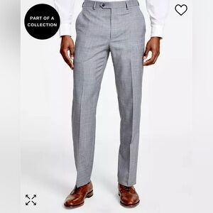 Michael Kors Gray/Plaid Classic Fit Stretch Pants